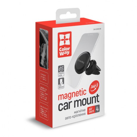 ColorWay | Air Vent-4 | Magnetic Car Holder For Smartphone | Adjustable | Magnetic | Black | Car air duct deflector mount. The n - 6